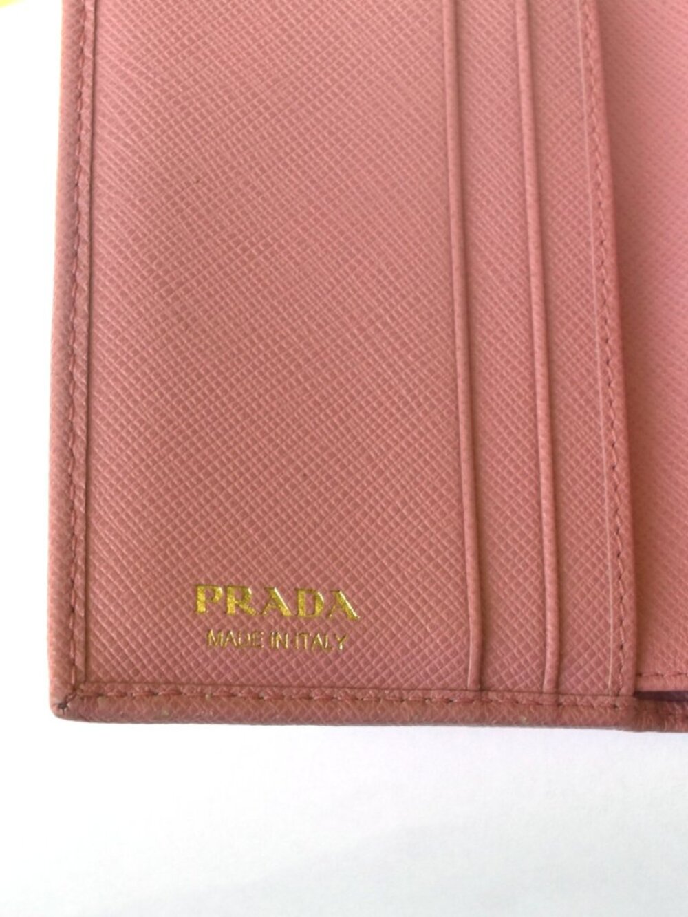 Prada Pink Saffiano Leather Bow Flap Trifold Wallet - Picture 11 of 12